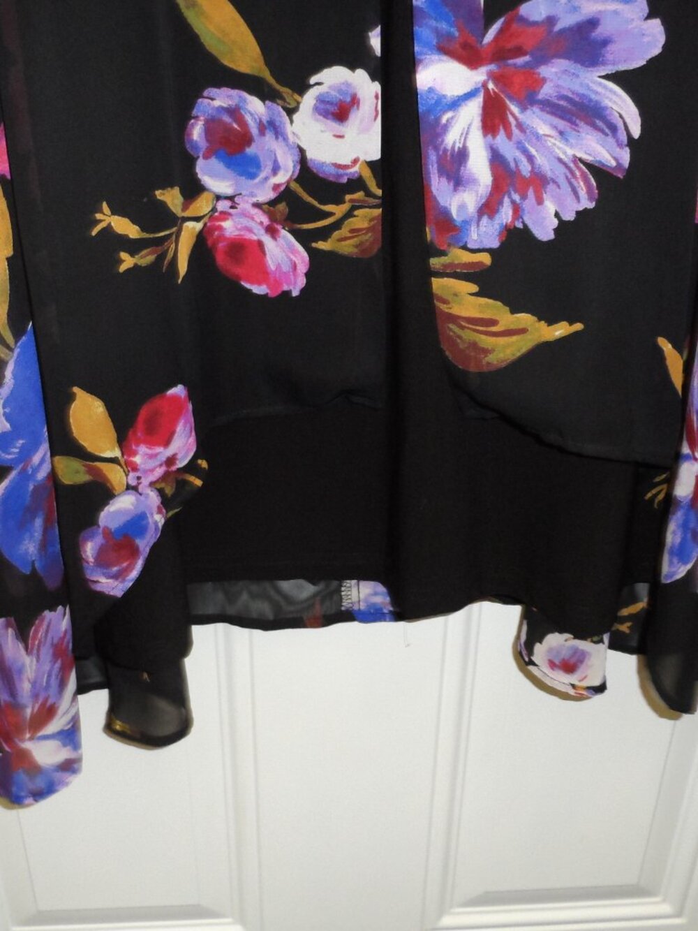 Collection Michel Studio  Sleeveless Plus Size 22 Floral Dress Blue Black Midi - Picture 11 of 16